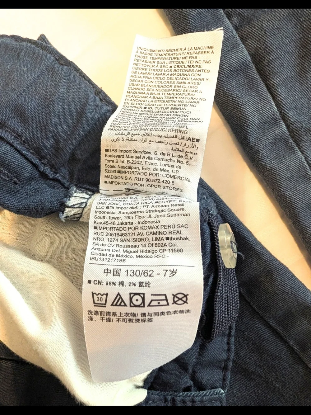 Old Navy (Lot Of 2) Boys 7 Navy Blue Chino Shorts School Uniform READ DESCRIPT.